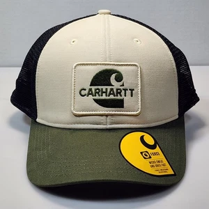 Gorra de camionero Carhartt de lona para adultos con logotipo gráfico CL8 beige/ejército/negro OS - Imagen 1 de 5