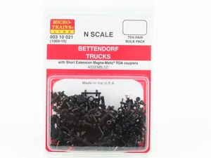  N Micro-Trains MTL 00310021 Ten Pairs of Bettendorf Trucks w/ RDA Couplers - Picture 1 of 2