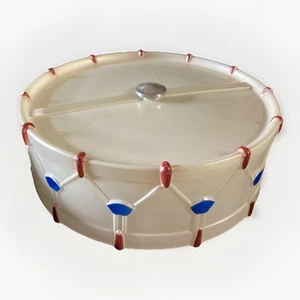 Vintage 1940’s Kids 10”Round Frosted Glass Snare Drum Ceiling Fixture Shade Only - Picture 1 of 18