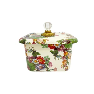 Caja de recetas de mercado de flores blancas MACKENZIE-CHILDS - Imagen 1 de 12