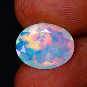 2.86 Ct IF Supreme Perfect Oval 11.8x10.8 MM Multi Colors Play Rainbow Fire Opal - Picture 1 of 5