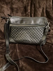 Vera Bradley Black Leather Triple Compartment Crossbody See Photos - Picture 1 of 15