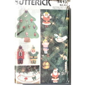 Vintage 80s Sewing Pattern for Christmas Decor, Butterick 3413, Tree Skirt - Picture 1 of 4