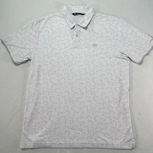 TravisMathew Poloshirt Herren Large weiß grau Muster Golf Performance Freizeit - Bild 1 von 10