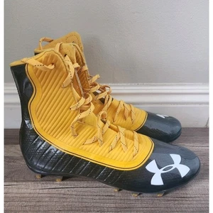 UNDER ARMOUR FOOTBALL CLEATS MENS SIZE 9 YELLOW BLACK HIGHLIGHT SAMPLE EXCLUSIVE - Picture 1 of 10