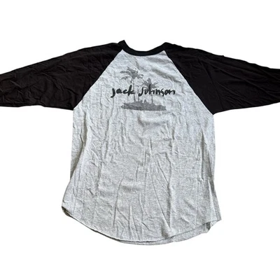 Camiseta Jack Johnson Raglán Talla Mediana Gris Negra Unisex Foto 1 de 3