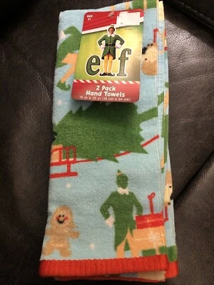 New Buddy The ELF Movie 2 Pack Hand Towels 15”x25” Franco 100% Cotton Christmas - Image 1 of 4