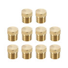 G1/8'' Male Thread Brass Hex Pipe Plug, 10 Pcs External Hex Cap Pipe Plugs