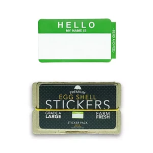 Pegatinas para cáscara de huevo ""Hello My Name Is"" verdes - Imagen 1 de 1