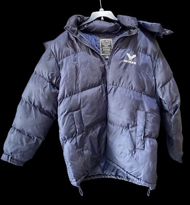 Abrigo de invierno acolchado azul marino Avirex para hombre con cordones de capucha y puños ajustables mediano Foto 1 de 4