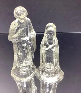 Conjunto de estatuillas vintage de Navidad de cristal esculturas de belén de María José - Imagen 1 de 19