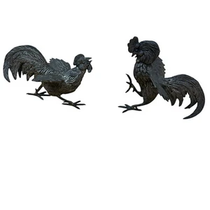 Antique Bronze Figure Rooster & Hen Chicken Collectors - Picture 1 of 24