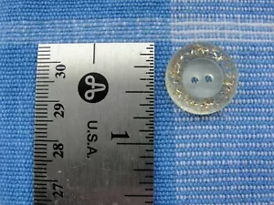 Clear Flat Two Hole Buttons with Gold Accents - 18mm - New - Picture 1 of 1