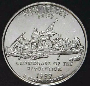 1999-P 25C State Quarter New Jersey BU CN CLAD 21oc0921-4 - Picture 1 of 2
