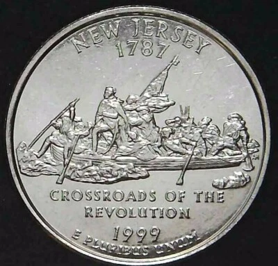 1999-P 25C State Quarter New Jersey BU CN CLAD 21oc0921-4 - Image 1 of 2