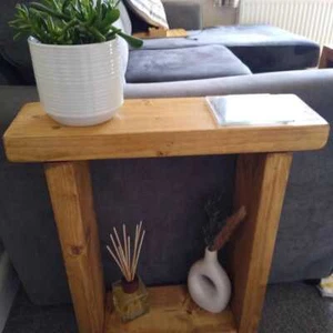 Handmade Solid Wood End Table - Narrow Sofa Side Table with Custom Sizes Colors - Picture 1 of 10