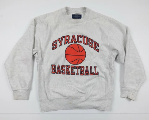 Syracuse University Sweatshirt Adult Medium Gray Crewneck NCAA College Sports Cover