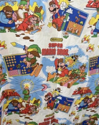 Rare Vintage Zelda Nintendo Single Duvet Cover And Pillowcase Set 90s Fabric - Image 1 of 4