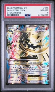 2016 POKEMON XY - Steam Siege Full Art MEGA STEELIX EX #109 - PSA 8 - Picture 1 of 2