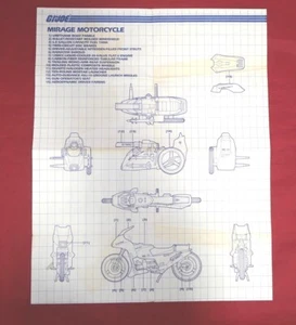 GI Joe Vehículo Silver Mirage BLUEPRINTS 1985 Hoja de Instrucciones Original - Imagen 1 de 2