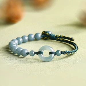 Myanmar Jadeíta Anillo Pulsera Joyería Real Brazalete Lujo Natural Jade Birmano - Imagen 1 de 6
