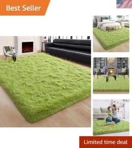Fluffy Green 5x8 Area Rugs for Living Room,Large Living Room Carpet,Big Shagg... - Picture 1 of 8