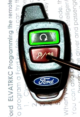 keyless remote key fob FCC ID ELVATRKC Ford car alarm starter AL2J-19G367-AA 2bt - Image 1 of 4