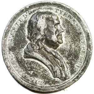 "1776" Benjamin Franklin American Beaver White Metal Medal - Picture 1 of 2