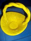 VINTAGE HANDMADE CERAMIC Yellow Easter Basket - 7 Inches
