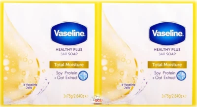 Vaseline Healthy Plus Bar Seife | GESAMTFEUCHTIGKEIT | Doppelpack 6 x 75g