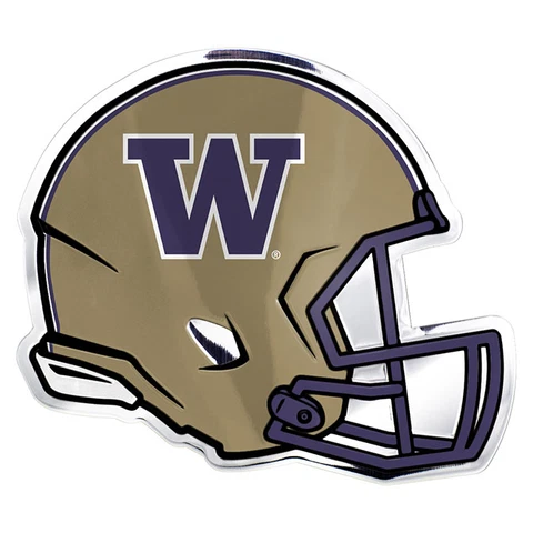 NCAA University of Washington Huskies 3D COLOR ALUMINUM HELMET AUTO EMBLEM Cover