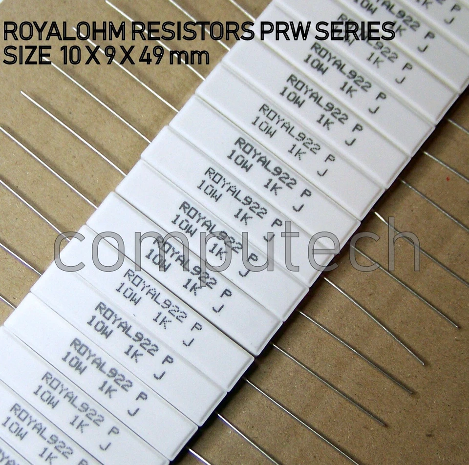 1 pezzo Resistenza in Ceramica a Filo Avvolto 1 KOhm 10W 5% ROYALOHM PRW series