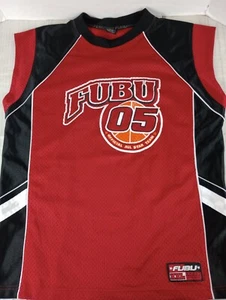 Vintage FUBU Red Jersey Mens Medium Sports The Collection Basketball Red Black - Picture 1 of 10