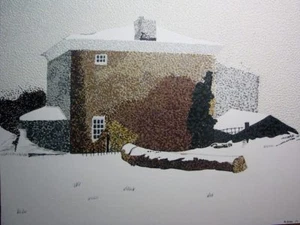 Winterscheune 16x20 Acryl auf Holz von Michael Byro - Bild 1 von 1