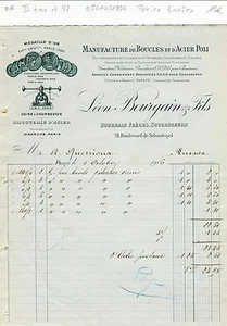 Paris II ème & Dépt 92 Courbevoie - Petite Entête Bijouterie d'Acier de 1906 - Picture 1 of 1