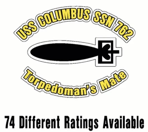 USS COLUMBUS SSN 762 Oval Decal / Sticker Military USN U S Navy S06A - Picture 1 of 3
