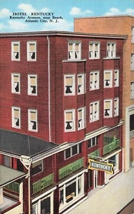 Linen Postcard ~ Atlantic City NJ, Hotel Kentucky on Kentucky Ave. near Beach - Picture 1 of 2