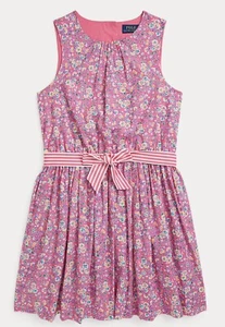 Polo Ralph Lauren Floral Cotton Poplin Dress Girls L /14 Paris Floral Pink NWT - Picture 1 of 7