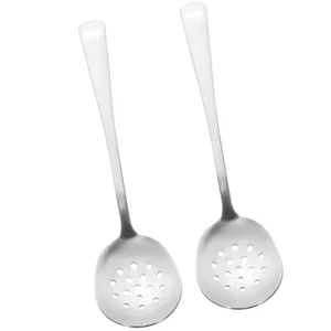 2 Pezzi Cucchiai in Acciaio Inox Cucchiai Miscelatore per Cottura Piatti a Fessura - Foto 1 di 12