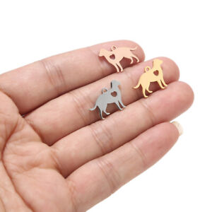 10pcs Polished Stainless Steel Pet Dog Charms diy Jewelry Making Crafts 