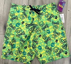 TYR Boys Skull Crossbone Challenger Swim Trunks Yellow Green - Size XL 16/18 - Picture 1 of 3