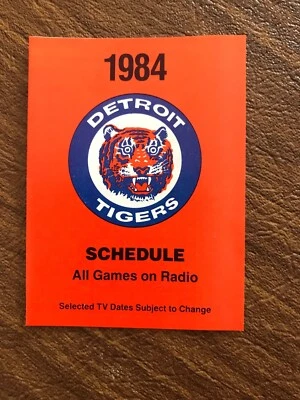 Detroit Tigers 1984 horarios de bolsillo elige envío gratuito campeones del mundo Foto 1 de 2