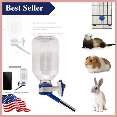 Mess-Free Small Pet Water Bottle with Leak-Proof Nozzle - Blue 10.2 oz Capacity - Imagem 1 de 4