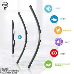 Windscreen Wiper Blade 19" + 18" +12" For Holden Cruze SUV 2004 2005 2006 - Picture 1 of 12