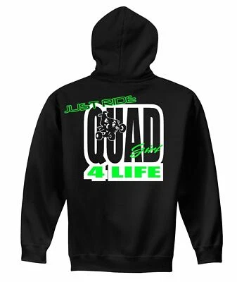 YOUTH JUST RIDE QUAD 4 LIFE HOODIE SWEAT SHIRT JUMPER ATV CHILD YAMAHA - Image 1 of 2