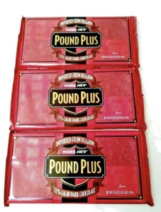 TRADER JOE'S Pound Plus Belgium 72% Cacao Dark Chocolate Bars 3 HUGE PACKS - Picture 1 of 2