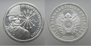1 oz Silver 1 side Proof .999 Fine - In Debt & Death SILVER BULLET/SILVER SHIELD - Bild 1 von 3