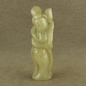 Antigua figura de mujer hermosa de jade tallada a mano de la dinastía Canción china - Imagen 1 de 6