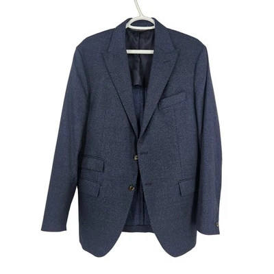Eleventy Paris Platinum Collection Mens Blazer Blue Wool Career Business Sz 50 - Image 1 of 4