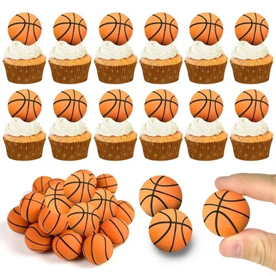 28 PIEZAS Decoraciones de Pasteles de Baloncesto Mini Cupcakes Selecciones para Fiesta Deportiva Foto 1 de 4